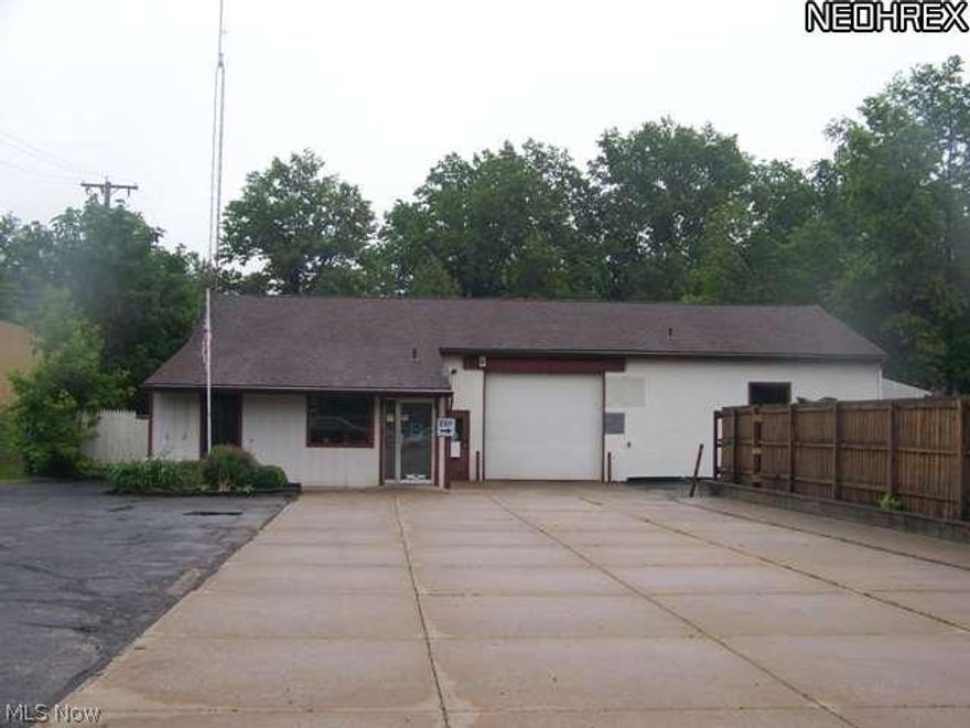 Includes two parcels. (Addresses: 3679 Darrow Road and 1903 Marhofer.) Known as Joe's Auto. Large auto repair shop, towing, impound lot, fences. Commercial auto car sales and service in the heart of Stow, south of Grahm. Below market rate for 1.2 acres with office, waiting room and 4-6 bays in main building. Second building on Marhoffer Rd. with enclosed impound lot. Long term parking, towing; impound and repair business. Now vacant. Building has many possibilities. Lease with option or buy.