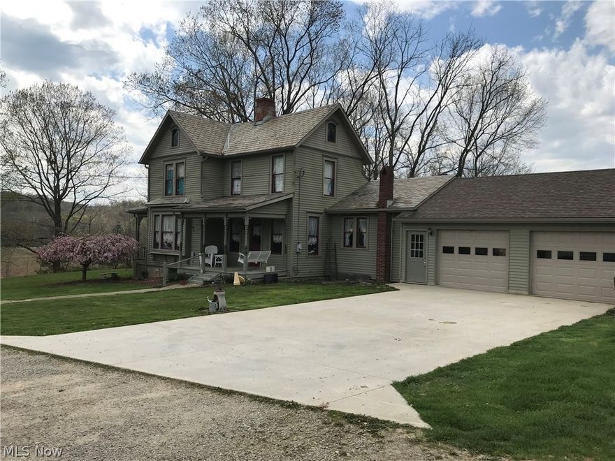 Older home in good shape located on 7 acres of nice laying land, room to roam, beautiful views, secluded but just off SR 60, additional septic and electric system currently servicing mobile home (mobile home to be removed), large rooms with 10' ceilings, siding-6 yrs., furnace-1 yr., garage-6 yrs., nice hardwood floors throughout, smokehouse (6x8), washhouse (12x24), barn (28x50), grainery (not in good shape 32x36), sheds (9x11, 12x12, 8x8), shed negotiable (12x12), hand pump in yard works! Reserved - curtains, area rugs, washer, dryer.  Negotiable - frig. and stove (5 yrs. old), DR table, riding mower.  Large tractor with mower and brush hog will stay with property. Beautiful setting with apple and paw paw trees, blackberrys, raspberrys, elderberrys.