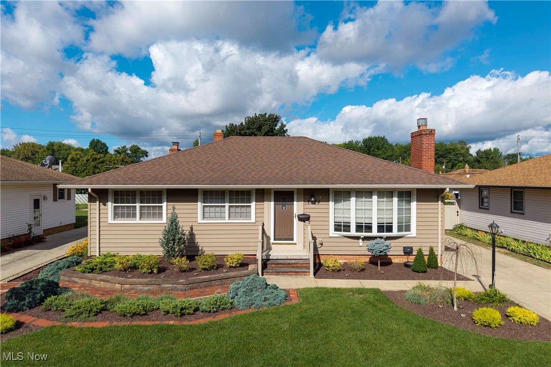 Welcome to this beautifully maintained 1,842 sq ft ranch-style home located in a peaceful, well-kept neighborhood close to parks and shopping. This home features 3 spacious bedrooms, 1 full bath, and 2 convenient half baths, all thoughtfully laid out for comfortable living. Large basement with endless potential for storage, a home gym, or additional living space. Highlights include: Main-level laundry, Wheelchair accessible design, Heated & air-conditioned garage – ideal for year-round use, private backyard patio – perfect for entertaining or enjoying your morning coffee & Immaculate landscaping offering privacy and great curb appeal. This move-in-ready ranch offers the perfect blend of accessibility, location, and charm. Don’t miss your chance to make it yours!