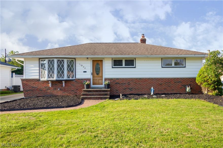 Great 3 bedroom ranch with eat-in kitchen plus dining room with slide door leading to patio. All hardwood floors, Pella Windows and doors and glassblock windows. Updated electric A/C and finished rec room all freshly painted