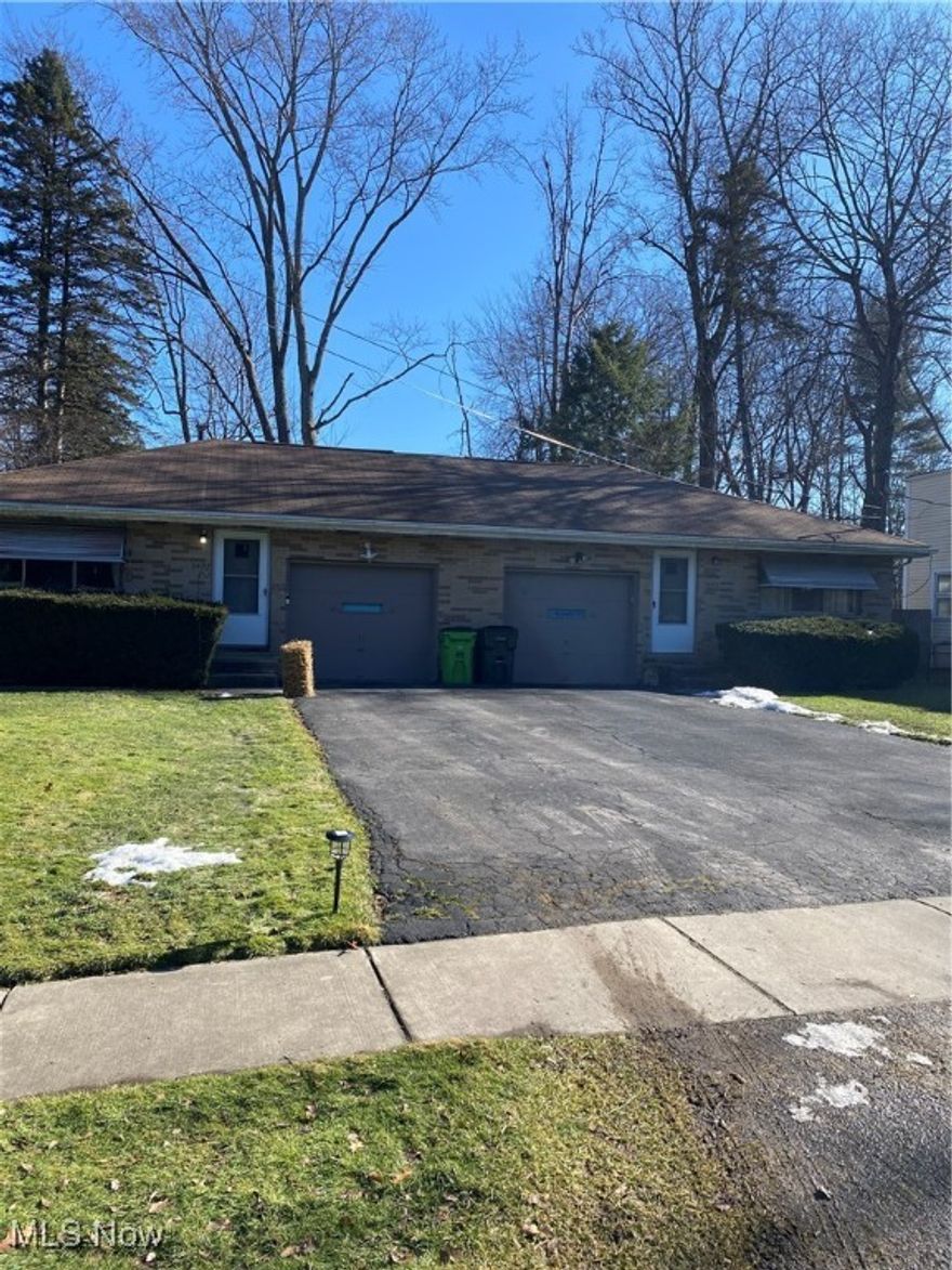 Ranch plex, 2 Bedroom each side. Full basement, one car garage each. Fenced rear yard, patio