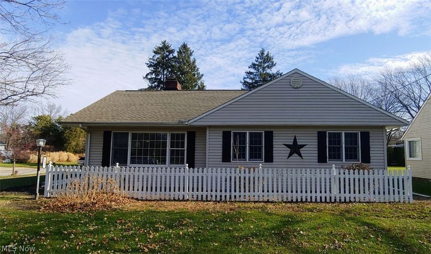 Captivating Expansive Light Bathed 3 Bed.,2Ba. Ranch with 2 large living areas with a dramatic vaulted ceiling one on each side of the kitchen. The kitchen has been updated with granite countertops, premium soft close cabinetry and newer stainless steel appliances which stay with the property. The sliding doors lead out to a fully fenced yard with a brand new full stamped concrete patio for your next barbeque and admire the lush landscaping. Entertain around the gas fireplace. The large master bedroom can be separated into 2 separate bedrooms if necessary. The tandem bedroom could be used as an office or a nursery and defines each room with sliding beautiful barn door.  Energy efficient Anderson Windows. Two Full Baths are updated and well appointed. The full bath at the east end of the house is adjacent to a bonus room that could be a guest suite. The basement is fully finished with glass block windows and could be used as a teen suite. Improvements: 2022: Gas fireplace with thermosta