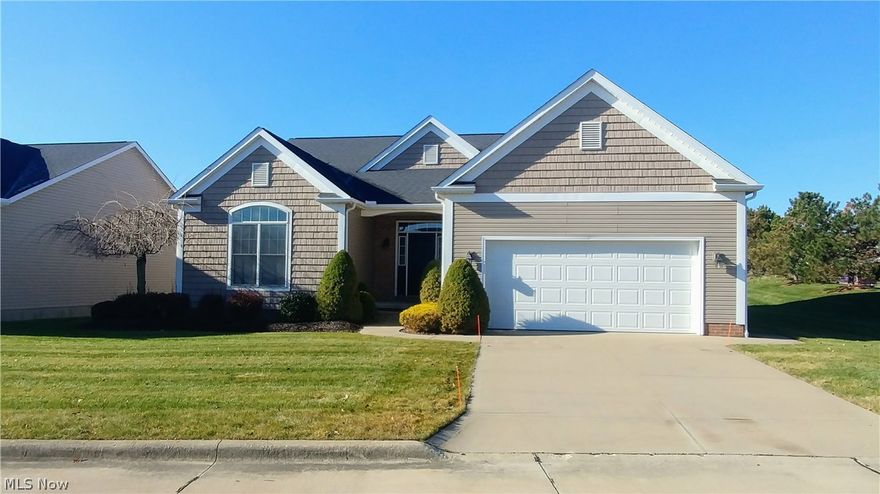 Ashley Court model home for sale. Beautiful open concept living at it's best. This 3 bedroom, 2 bath features tons of natural light, vaulted ceilings, and gas fireplace. Gorgeous kitchen with granite counter tops, oak cabinets, and stainless steel appliances. Spacious master bedroom is off the living room boasting a large walk in closet and master en suite bath with garden tub and stand up shower. Two other guest bedrooms share a second full bath off the foyer. Brand new carpet was just installed and the interior was just freshly painted. This free standing condo also features a screened in rear porch, first floor laundry, full basement, security system, and 2 car garage. This is a 55+ community. HOA includes landscaping, mowing, and snow removal. Call today!