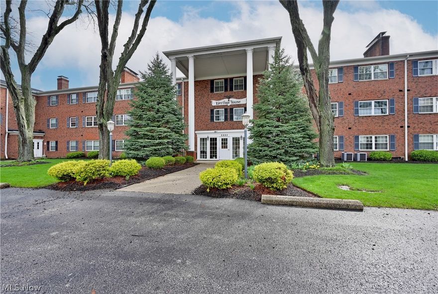 Rarely available 3-bedroom 1.5 bath ranch condo in Heritage House! Updated kitchen with solid surface counters and stainless appliances. Spacious area for dining in and entertaining for the holidays!  Living room offers a fireplace with classic wood mantle ready to decorate. All bedrooms offer double closets plus linen closet and storage unit #19. Seamless vinyl flooring and neutral colors throughout make this ready to move in. Walk right out the back door (maybe 15 steps) to the garage for easy access to your car and the pool area. A wonderful and secure building with friendly neighbors! This association offers low monthly HOA fees, immaculate laundry room, work out area, outdoor pool, party room plus garage with opener. Close to shopping, schools, parks and dining. Ten minutes to CLE airport and metro parks! (No renting here).