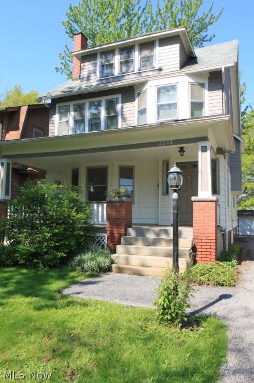 A true Cleveland Heights Classic! This 5 bedroom has has all of the old world Cleveland Heights charm that you are looking for. The house features 5 bedrooms, 1 full and 1 half bathroom, a bonus room on the third floor that can be a 6th bedroom or a great study and an enclosed porch on the second floor that also makes a great study. Enjoy 2 seasons on the expansive front porch overlooking a beautiful tree lined street. The home is located just minutes to University Circle, the Cleveland Clinic, Coventry Village, Little Italy and Shaker Square. The # 1 rule in Real Estate is Location, Location, Locations and this house is in a PERFECT LOCATION! The home also boasts a newer furnace, new garage roof and door, freshly painted exterior and the house will be violation free. This is an amazing opportunity for all buyers. Do not miss this classic beauty!!!