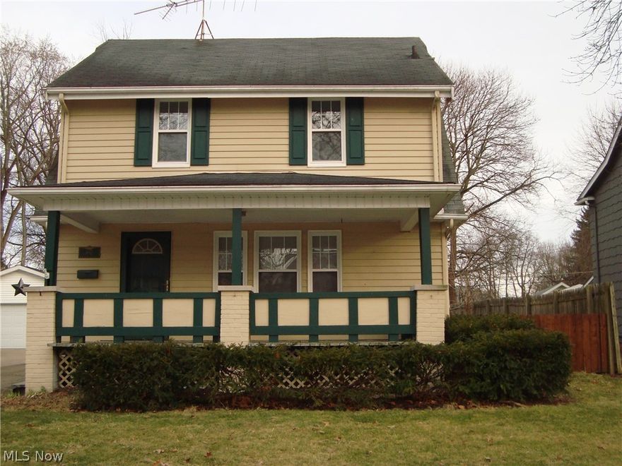 Charming Colonial on a beautiful, tree-lined street in Cuyahoga Falls, west of State Road.  Bright and sunny, updated, eat-in kitchen with all appliances included.  3 freshly painted bedrooms on 2nd floor, and huge 4th bedroom on finished 3rd floor.  Master bedroom has custom headboard and cedar closet.  Sun room faces east to catch morning sun - perfect for office, yoga or art studio.  New carpet in living room (2015), and original, beautifully restored hardwood floors in bedrooms and dining room.  8' wood trim and all original, solid wood doors. Windows have been replaced, glass block in basement.  Spacious backyard with deck, patio, fire pit, 2 car garage, and tool shed.  The front porch is perfect for warm summer evenings. Not a drive by - stop in and see this gem!