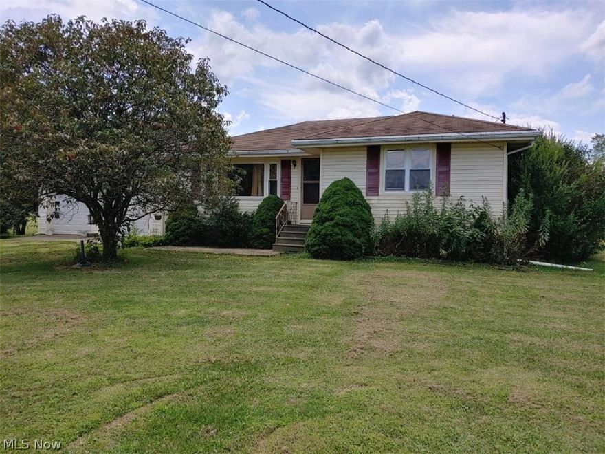 Three bedroom Ranch on 1.5 acres with attached garage, public water and private stocked lake !! Great opportunity for sweat equity to make this home your own !! Good bones and potential  but needs TLC. Seller wants to sell as is !! With TLC this home could sell for sixty thousand more or possible fix up and sell again !!