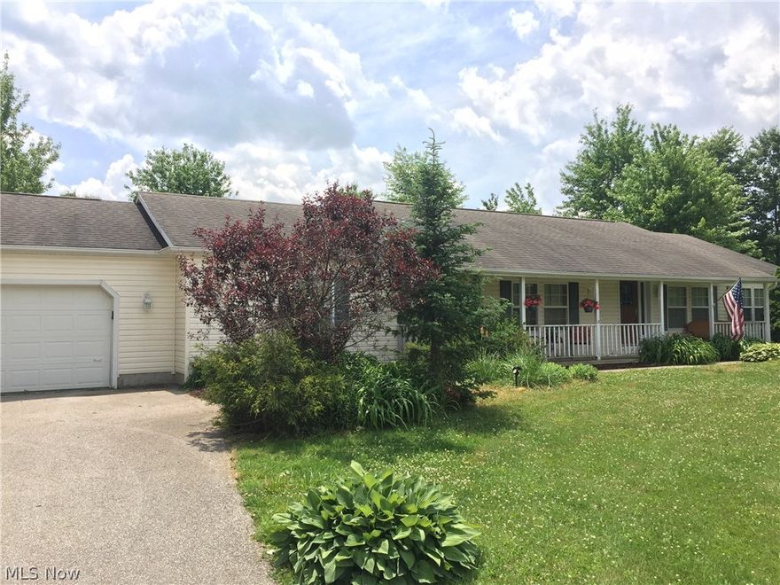 This ranch built in 2000 has a great open floor plan with plenty of space inside and out!  Indoor features include a large living room that opens into the formal dining.  The family room has a beautiful wood burning fireplace and opens into the spacious and bright kitchen!  The kitchen includes ceramic flooring and has an eat-in area with access to the back deck. The laundry room doubles as access to the garage.  The master suite features a 6’x7’ closet and a spacious master bathroom.  The master bath contains a double vanity, jacuzzi tub and shower.  The opposite side of the home hold two additional bedrooms and a full bathroom.  Outdoors you will find a beautiful front porch and paved driveway in the front of the property.  The back of the property holds a storage shed and barn for your animals!  All of this is on approximately 3.85 acres!?
