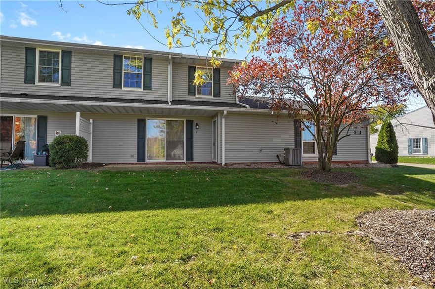 Here's a spacious Stow condo with three bedrooms and two full baths in a lovely community that includes an inground pool, tennis courts and clubhouse! The open and bright floor plan includes a living room with sliders to the outdoor patio, dining room and galley kitchen with pass through to the living room. There is a first floor bedroom or den with a cedar lined closet, first floor full bathroom with recent updates and a first floor  laundry room plus the attached one car garage. Upstairs you'll find two spacious bedrooms , two cedar lined closets and a nicely updated second full bath. Updates include furnace in '21, water heater '18, dishwasher and disposal in '24, many rooms painted in '24, roof and siding in '17,garage door in '18 and exterior doors in '22. Walking distance to Fox Den golf course, close to the hike and bike trail and bow wow beach for dogs. Home Warranty included!