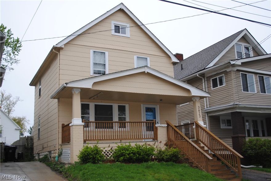 Charming Colonial home on a desired brick street will impress.  Brand new interior paint throughout.  Warm living room opens to formal dining room.  Remodeled kitchen with plenty of cabinet / counter space and appliances that stay.  Convenient 1st floor laundry room.  Upstairs offers 3 bedrooms and the remodeled bathroom.  Basement is waterproofed with half bath, glass block windows and plenty of storage.  You could also put the washer / dryer back in the basement... if you want the upstairs room for something else.  Updated electrical.  2 car detached garage.  Fenced yard.  Front porch and back patio.  Call agent today.