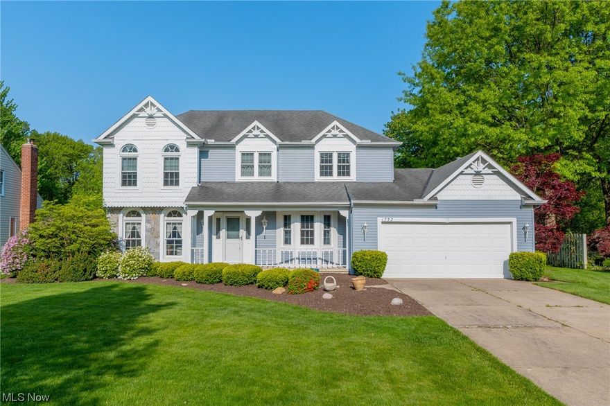 Welcome to this beautifully maintained Colonial home in Westlake. With 4 bedrooms, 2½ baths, and an attached two-car garage, this home is nestled on a .34-acre lot. Upon arrival, you'll be greeted by attractive curb appeal and a covered front porch. Step inside the foyer, flanked by a formal living room and dining room. The eat-in kitchen boasts ample cabinetry, prep space, appliances, and a dining area. The family room offers a cozy fireplace with a brick surround and a slider that leads to the back deck and tree-lined backyard. The first floor also includes a private office with a closet, a half bath, and a laundry room for added convenience. Upstairs, you'll find 4 bedrooms, including a spacious master bedroom with an en-suite bath featuring a double vanity, soaking tub, walk-in shower, and linen closet. Three sizable bedrooms with ample closet space share a full bath, completing the second floor. The unfinished basement presents numerous possibilities for future use. Once finished,