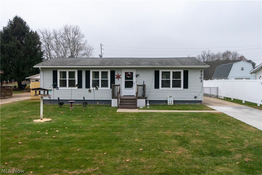 Absolutely stunning true ranch - completely redone and move in ready!  3 bedrooms, 1 bath, FULL basement, 2 car det garage, extra storage sheds, huge flat back yard!  This gorgeous home has been completely renovated and updated - major improvements include: 2019 full kitchen and bath remodels - counters, flooring, slow-close cabinets, appliances, everything! 2019 all new carpeting - 2019 all new upstairs doors - 2019 new windows - 2019 new central air - new LED lighting - 2019 some new driveway pads - 2019 glass block windows - 2018 new high efficiency furnace - 2015 well pressure tank - 2011 softener - generator hookup outside. You won't want to miss this one, hard to find one floor living, with exceptional updates, conveniently located right off Rt 14 - schedule today!