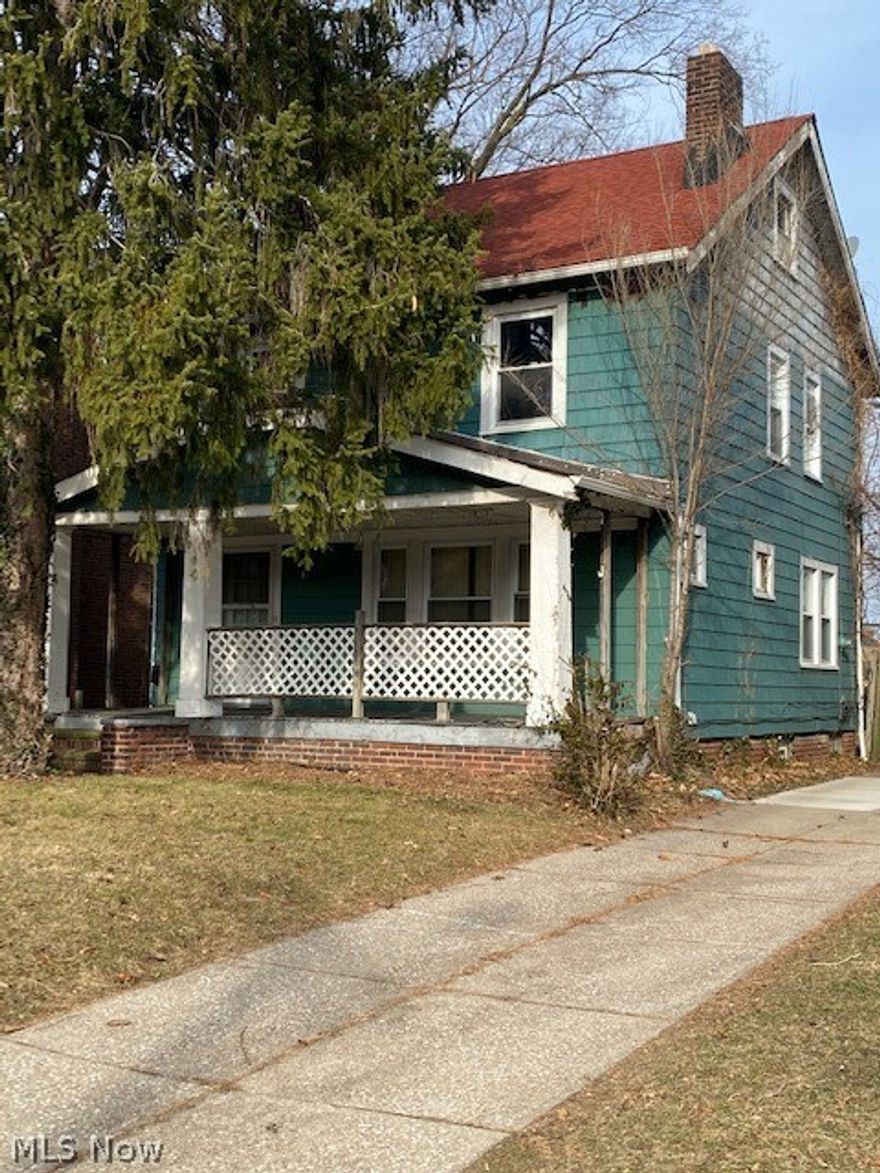 Amazing Colonial in University Heights!!! Great home for the price. This home has 3 bedrooms and one full bath, wonderful hardwood floors throughout, lots of space, lovely dining room and living room area with fireplace. Cozy front porch, big  basement, attic is spacious and can be made into an extra room! 2 car garage. Home needs work but this home is priced to sell! All reasonable offers will be entertained. Seller to order city POS upon accepted offer. Buyer to assume POS. Selling As-Is, seller will not make any repairs. Tax abatement offered by city for qualified repairs! See attachment application. POS exterior done and in supplements. City also approved for garage to be repaired instead of replaced- in supplements. This will not last long! Contact today to see!