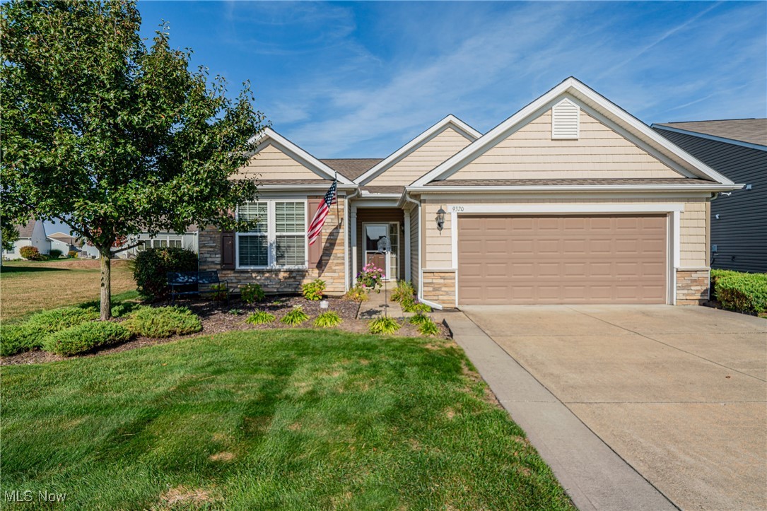Enjoy the perfect mix of comfort, convenience, and active living in this beautiful ranch home. The open floor plan offers easy one-level living, starting with a spacious kitchen featuring granite countertops, hardwood flooring, a large island with seating, plenty of cabinet space, and a pantry. The primary suite includes a generous walk-in closet, while the private bath offers double sinks and a walk-in shower. A versatile extra room makes a great office, guest space, or reading nook.
The living room is warm and inviting with a gas fireplace, complemented by an additional sitting room that opens to the back patio—ideal for relaxing or entertaining. The home also includes a convenient laundry room with newer washer and dryer, and a tandem three-car garage with built-in shelving. Recent updates include a brand-new roof, updated furnace, and newer hot water tank for peace of mind.
Set on a rare double lot with no future build directly next door, this property offers added privacy while being just a short walk from the community clubhouse. Pioneer Ridge residents enjoy resort-style amenities including a pool, pickleball and bocce courts, a fitness center, and a full activities calendar with events, trips, and programs. This is a rare opportunity to own in Northeast Ohio’s premier 55+ community.