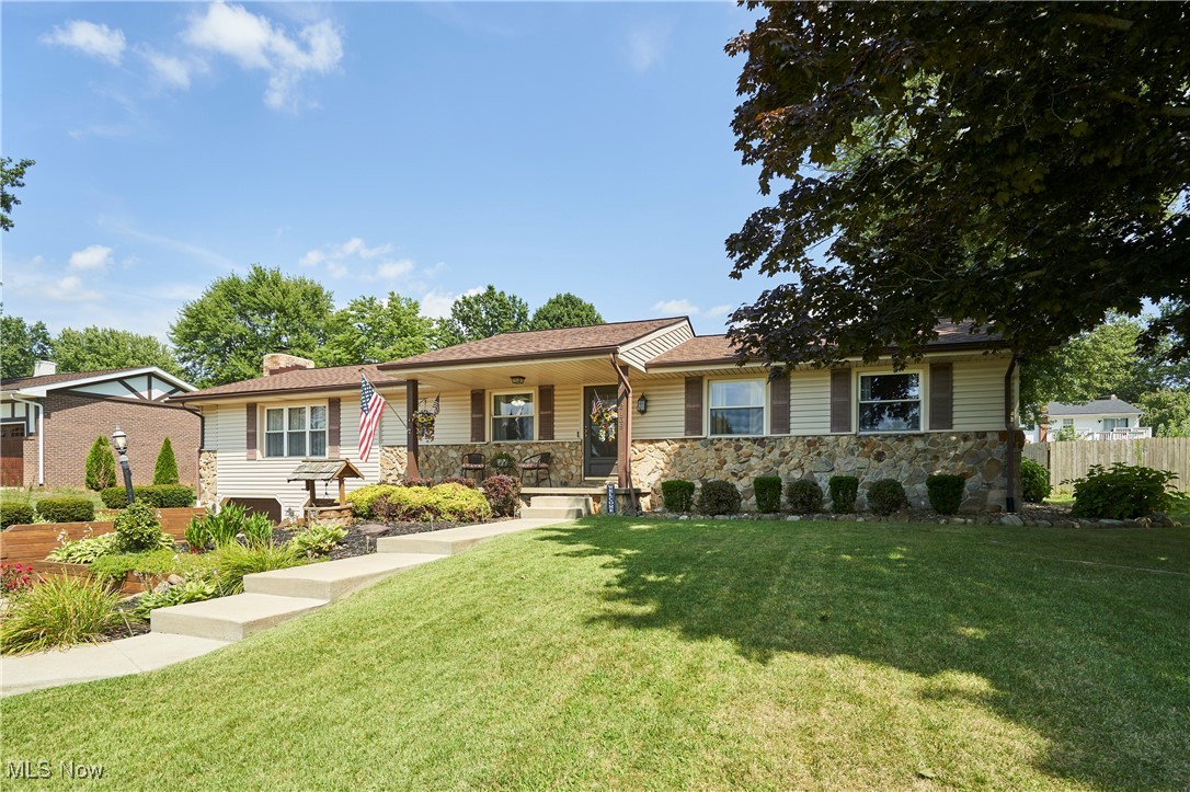 Charming and well-maintained 4-bedroom ranch offering comfort, style, and modern updates throughout. The spacious great room features a cozy fireplace, perfect for gatherings. A full applianced remodeled kitchen overlooks the peaceful backyard with a firepit, ideal for relaxing evenings. Enjoy the bright 3-season room with views of the outdoors year-round. This home offers 2 full bathrooms, a finished rec room in the basement, and numerous updates including a new furnace (2020), roof with transferable warranty (2025), and hot water tank (2023). A large 14x16 shed provides additional storage. Move-in ready and full of inviting spaces inside and out! Call for a private showing!