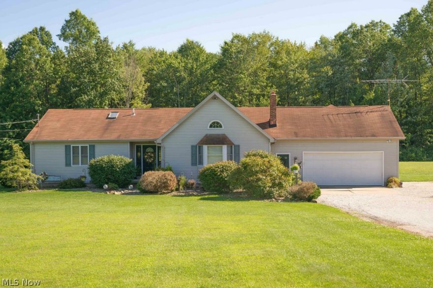 This immaculate custom built very large ranch  sits on over 4 acres with a large out building that features electric and water 3 car garage or could be barn. The home interior has been freshly painted, new carpet through out, updated lighting, very spacious and open. The home also features a large additional family room or attached suite with access to the beautiful wrap around deck. May have additional acreage available.