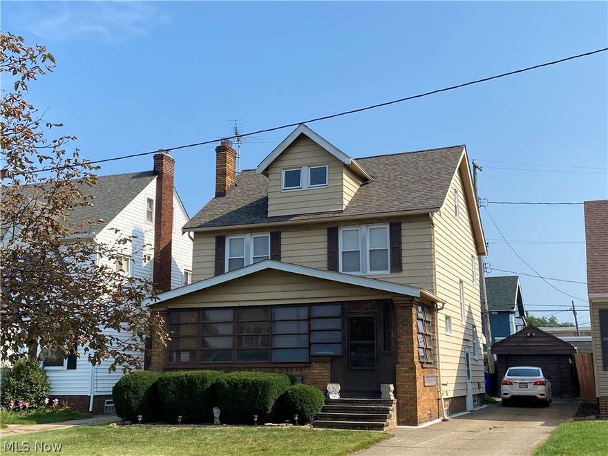 North of the BLVD.....Charming solid colonial with three bedrooms (potential 4th bedroom in the unfinished attic - just needs your elbow grease) with one bath up and an additional 1/2 bath on the lower level.  Kitchen was updated several years ago, newer hot water tank (2020), and newer roof (2018 full tear off). The home has a cozy enclosed front porch as well as a porch on the second level overlooking the backyard.  Lake Erie is just at the end of the street!  Residents have the opportunity to join the East Shore Park Club for $100 a year which is right at the end of the street - See supplements for info. Don't miss out on this bargain to get NORTH of the boulevard.