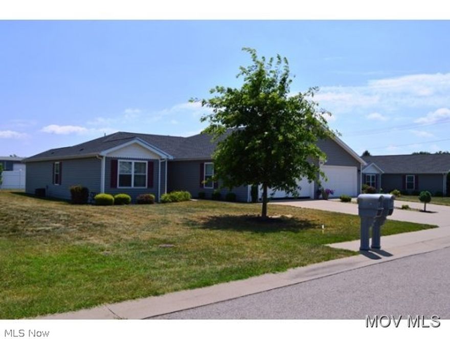 COMP PURPOSES ONLY! New build, condo for 55 or older or disabled adults. Master offers double closets w/ walk-in shower, elec. wall heater, 3rd bedroom perfect for small office, kitchen offers pantry w/ island, open to living & dining room, Corian countertops seamless undermount sink, custom oak cabinets, cathedral ceilings. Spacious laundry w/ extra cabinet storage, dining room offers sliding door to spacious covered back porch 10'x23' w/ storage area, furnace & hot water tank has been put in crawlspace for extra storage in laundry room. Elem: Belpre Elementary School Elem/Bus: N JrHigh: Belpre Middle School JrHigh/Bus: N High: Belpre High School High/Bus