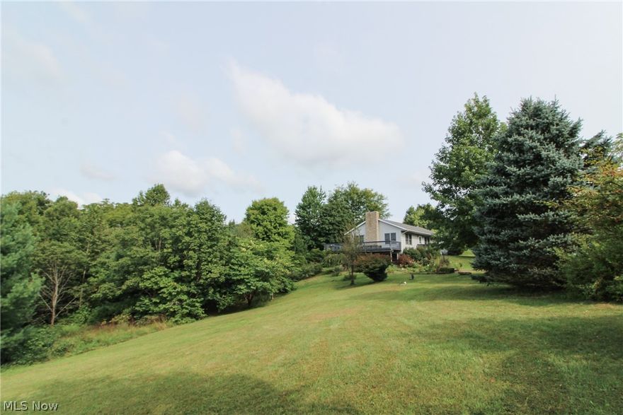 Ranch home built in 1998 with full walkout basement on 76.13 acres. 2 large stocked ponds. Secluded location with great views. Small 10x12 storage shed. Long winding driveway to home. East Muskingum LSD. Any mineral rights owned by seller to transfer and annual taxes approximately $3505.45. Park like property.