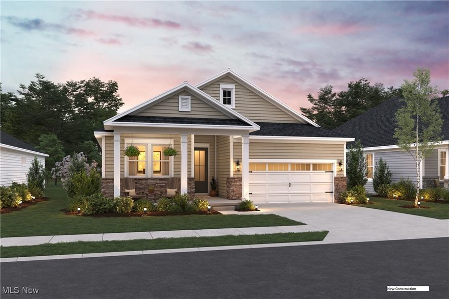 Quick move in, Astaire model floor plan, reflects the classic look interior finish palette and open concept floor plan! Come inside through the welcoming extended foyer with 12 foot ceiling height, and you will be impressed by the design, it reflects the way people want to live today! Beautiful kitchen, Including Large Center, Island, overhead pendant, lighting, space, for barstools, and casual meals, with courts countertops, white 42 inch aristocrat cabinets along with stainless steel appliances. Eating kitchen flows to the great room with gas fireplace and beams on the ceiling. Dining room is complemented by a surround of windows. Rest easy in luxury within the owner suite which includes an unsweet bathroom, double vanities, luxury shower, complemented by decorative windows and spacious walk-in closet. No 9 foot ceiling height throughout. You appreciate generous yard to enjoy and a covered patio off the dining room sliding glass door with ample  for entertaining. Landscaping included, sod front, back inside, seated yard with landscape bed at front elevation. Warranty is included. Already, just unpacking your home. Active adult community, luxury, lifestyle, low maintenance community. Occupancy estimated for December 2025.