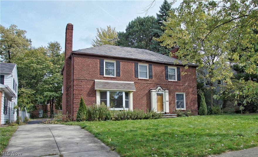 Four bedroom, two bath all brick colonial in Forest Hill of Cleveland Heights. All four bedrooms, and the two full baths, are located on the second floor. The half bath is located on the first floor. Beautiful hardwood floors throughout most of the home. Eat-in kitchen has stainless steel appliances and granite countertops. The living room has both a fireplace and bay window. Additional features include formal dining room, second floor balcony, partially finished basement, enclosed patio/porch, and a 2 car attached garage. Conveniently located near business districts, University Circle, and downtown Cleveland.