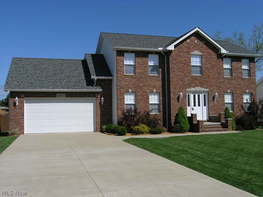 Immaculate custom built brick-front 4 bedroom 3.5 bath colonial with a 2.5 car garage and spacious foyer on a private and serene cul-de-sac.  Custom blinds throughout the entire home.  The main floor features a large eat-in gourmet kitchen with stainless steel appliances and great countertop bar for entertaining, Executive den with French doors and Formal dining room with crown molding.   The family room is spacious with a wall of windows and lots of natural light.  The second floor highlights 4 bedrooms with a master suite complete with glamour bath including two vanities, garden tub and standalone shower and a large custom walk-in closet with wood shelves that maximize vertical space.  A partially finished basement with a full bath, high ceilings and tons of storage completes the living space.  Beautiful stamped concrete patio on an impeccably landscaped partially fenced lot. Conveniently located to shopping, downtown, the Metro Parks and more. This house is a MUST SEE!!
