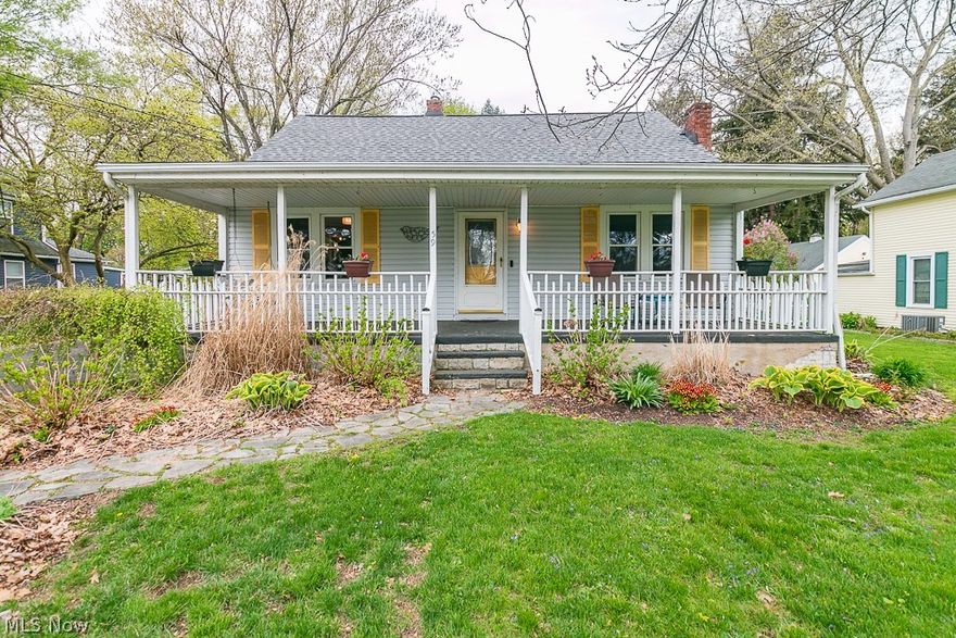 Absolutely charming, this 5-bedroom bungalow nestled in Painesville Township offers a perfect blend of comfort and relaxation. Step inside to discover approximately 2200 square feet of living space with updates throughout. The main floor features a master bedroom, spare bedroom, and a versatile office/bedroom, large family room and dining room all with hardwood floors, complemented by renovated full bath. Spacious updated kitchen offers room for an eat-in area, pantry closet and beautiful granite counter tops. Upstairs there are two generously sized bedrooms with a half bath, and walk-in attic storage area. Plenty of storage in this home! There is a full basement partially finished with tons of protentional for additional living space. Hookup for gas and electric available for laundry. Step through the side porch/mudroom to discover your own personal retreat in the fenced backyard. Here, a charming patio with a sitting area and a delightful tiki bar wired for pool and hot tub. (Previous 24' pool was removed) With plenty of yard space for entertaining or just relaxing, as well as a detached 2-car garage. Roof 2019, Hot water tank 2021