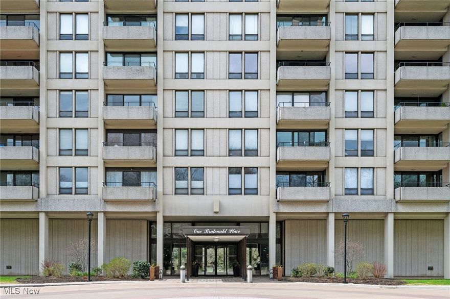 Unlike anything else, One Bratenahl Place offers luxury concierge living with absolutely stunning views of Lake Erie and downtown Cleveland. Enjoy lakeside living with breathtaking views in this beautifully updated 2 bedroom/2 bath condo. An open concept really showcases the amazing views from the 11th floor w/ a large updated kitchen & dining area that leads to the balcony facing the lake. The spacious living room has expansive views of downtown and a fireplace for those cozy evenings. The primary suite has views of both the lake and the historic Hanna Estates, so much natural light! It features a walk-in closet, double sinks and modern shower. The second bedroom also has great views and a utility room with rare in-suite laundry. The second bath is also fully updated and exits to the hallway for guests. Residents enjoy an unparalleled lifestyle right on Lake Erie with 24/7 security, an outdoor heated salt water pool, tennis courts, walking trails, restaurant & bar, salon and massage on-site. This prime location offers quick access to downtown, University Circle, CCH, UH and all of Cleveland's cultural attractions. True set-it and forget it lifestyle if you want to travel. Maintenance fee includes ALL utilities, including cable. Unit comes with 2 reserved underground parking spaces & a storage unit in basement. An upper floor unit with views like this sells fast, schedule your appointment before it is gone. Seller is offering 1 year home warranty for peace of mind.