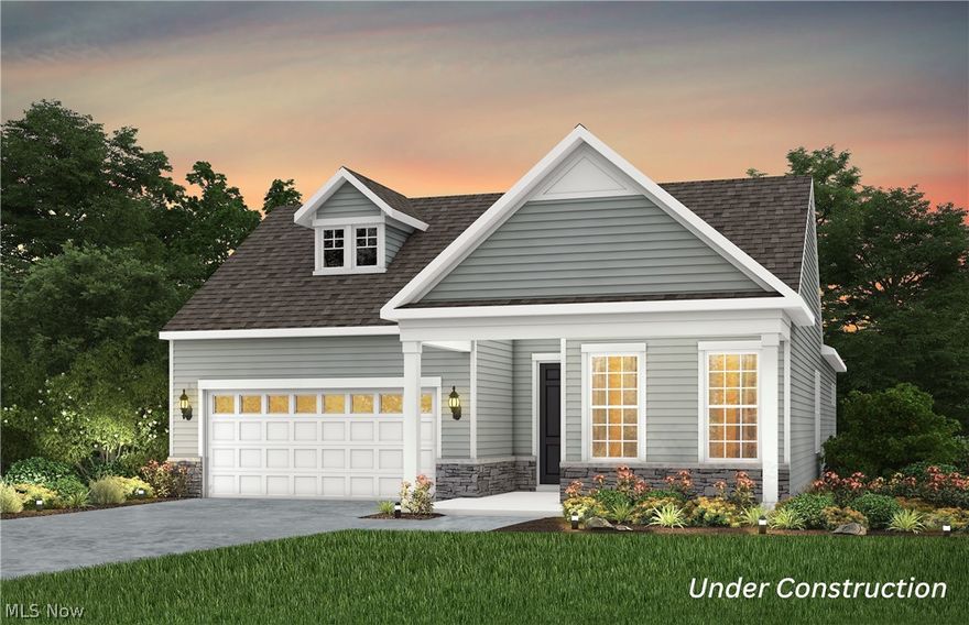 Beautifully designed ranch offering effortless one-level living! This home features 2 spacious bedrooms, each with a private ensuite bath, plus a versatile flex room and an additional powder room. The stunning kitchen boasts a large island, built-in appliances, quartz countertops, and abundant storage. Enjoy a convenient laundry room with utility sink, tons of closet space, and large covered front and rear patios perfect for relaxing or entertaining.
Located in a low-maintenance community with lawn mowing, fertilization, bed maintenance, and snow removal in designated areas included.