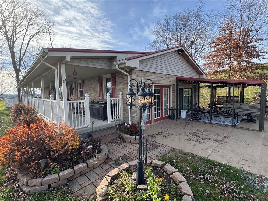 Welcome to 69142 Woods Rd Bridgeport. 1969 Brick Ranch home situated on 4.86 acres. exceptionally well- maintained property with a newer metal roof, windows, nicely updated kitchen and bathroom. The main level features the rec room (23'9" x 22'8") heated with a propane fireplace that accents the room. Three generously sized bedrooms and a bath and a second bathroom in the basement. Three sources of heat, electric furnace, wood burning stove or the propane fireplace. Enjoy the peaceful outdoors sitting on the front porch or exploring on your 4.86 acres. Plenty of parking for family gatherings and your new home is only minutes to Brookside or major roads. Minerals are leased and they do not convey.