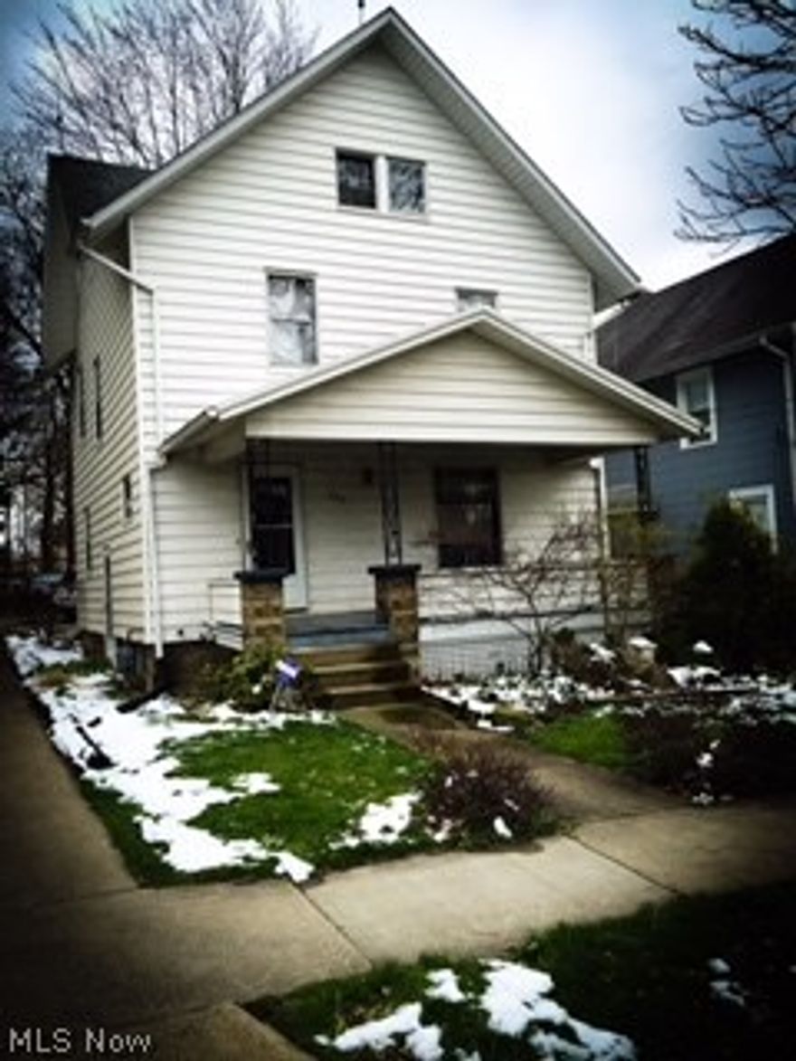 Enjoy your nights on your front porch, perfect for a porch swing. Inside is vintage hardware and beautiful wood work. Grand formal dining room with built in china cabinet. Walk up attic, accessible from master bedroom, could be finished. With a little TLC, this could be a very nice home.