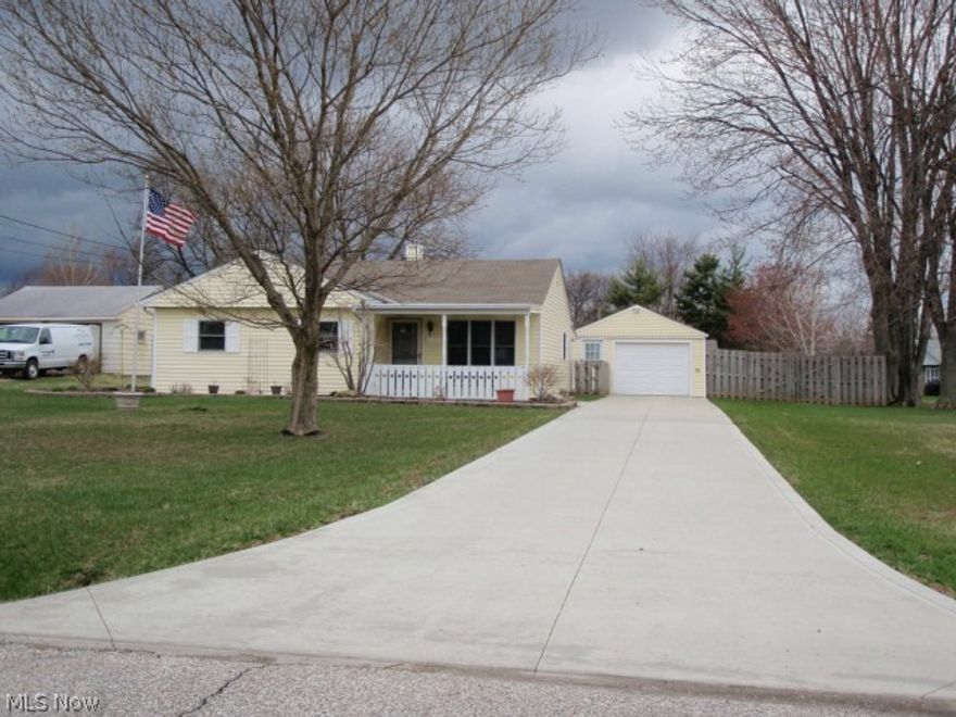 A real charmer.  Many updates in this 3 bedroom home.  Newer driveway, gas furnace, central air conditioning, windows and carpeting.  Newer siding on garage.  House has been waterproofed.   Fenced in large lot with covered patio. Some newer windows.  Very nice,  one floor living.  Great home.  Seller does not want to move out before July 31st.