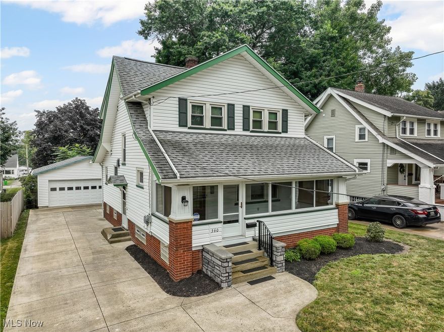 Welcome to this charming 3-bedroom home offering over 1,300 sq. ft. of comfortable living space. Maintenance-free landscaping sets the tone as you enter through the inviting three seasoned enclosed porch perfect for relaxing in any season. A spacious living room surrounded by windows, filling the space with natural light and seamlessly flowing into a dining room adorned with beautiful hardwood flooring. The kitchen features crisp white cabinetry and matching appliances, creating a bright and clean atmosphere. Just off the kitchen, a versatile bonus room can serve as a cozy sitting area, second dining space, or home office, complete with a convenient half bath for guests. Upstairs, you'll find three generously sized bedrooms and a full bath. The lower level offers a large open space with built-in shelving—ideal for a family room, rec area, or additional storage. A second half bath adds convenience. The detached 2.5 -car garage is heated for a the car enthusiast in you. with easy-care landscaping makes this home as practical as it is inviting. Whether you're a first-time buyer or investor, this is a great opportunity to own a solid home with space, charm, and flexibility.