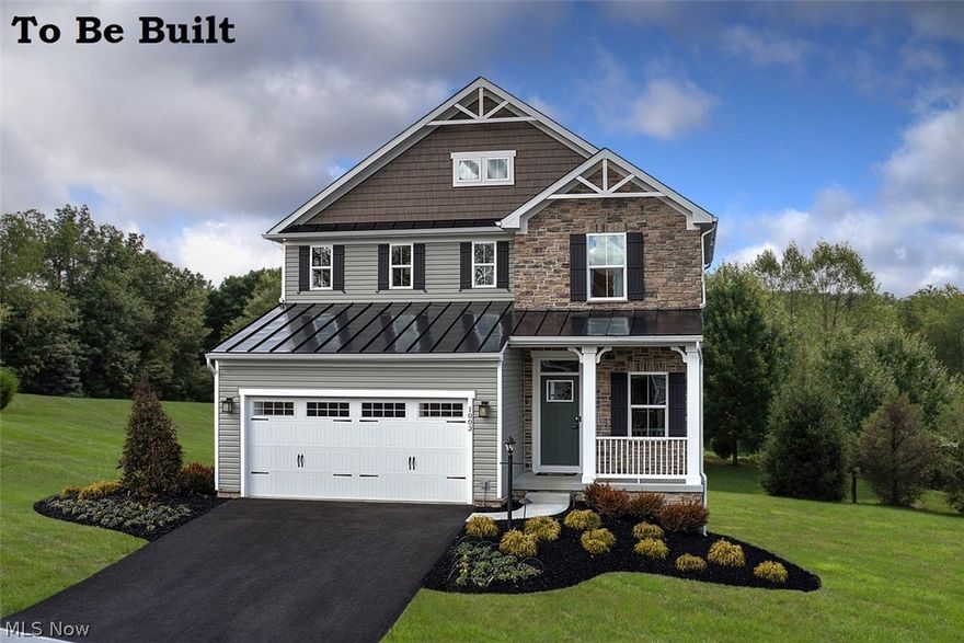 The perfect home and location! New construction right around the corner from everything you need. Walking distance to Seiberling Nature Realm Metro Park and just around the corner from Sand Run Park and CVNP. Luxury finishes throughout the home. Open floorplans with 9’ ceilings, granite countertops, 42” maple cabinets and stainless appliances. Large kitchen island and generously sized family room are perfect for entertaining. This home has 4 bedrooms, 2.5 bath rooms and is 1,820+ sq. ft. of living space with more future potential in the unfinished basement. This home has a Comprehensive Warranty and an Energy Efficiency package that can save you up to 30% on your utility bills. To be built. Photos for illustration purposes only.