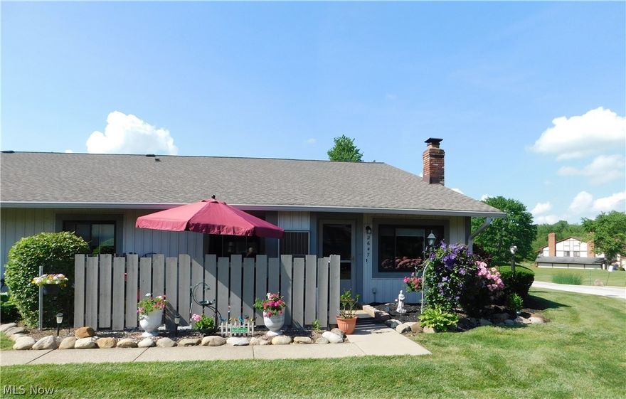 Absolutely beautiful move-in condition condominium in Copley!!!! Come see this fantastic property that will take your breath away before you ever walk through the front door with colorful landscaping and a wonderful private patio and meticulously maintained grounds!! walk in the front door to the large living room with a gas fireplace and dining room with large table/chairs that will remain as do all kitchen AND laundry appliances!! Updated kitchen has plenty of storage and newer refrigerator, dishwasher, microwave and stove. separate laundry room has washer and dryer as well as storage and a laundry sink. Water softener remains as well. Updated full bathroom with walk-in shower and 2 very nice sized bedrooms round out this property. Water, sewer and trash are all included in the low HOA fee!! Has a designated carport also....this condo has everything!!!! Make your appointment NOW as this property will go fast!!!