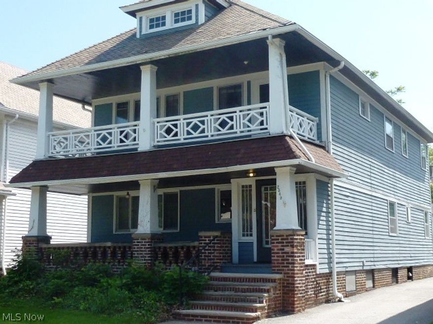 Second & Third floor of a nicely maintained two family. Spacious living and dining rooms, kitchen w/appliances. Two bedrooms - full bath. Third Floor has a large finished unheated room and storage. Near Larchmere with lots of shops and restaurants.