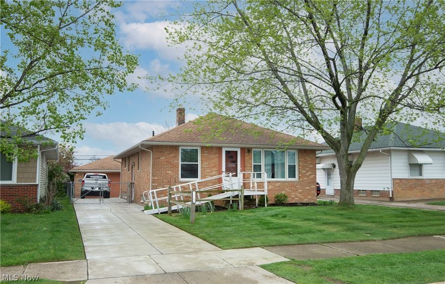 Looking for a Move-in Ready Terrific Brick Ranch in a Great Location?!  So neat and tidy, this well kept All Brick Ranch has 3 Bedrooms and 2 Full Baths, an excellent layout and many updates. The 1st floor has been freshly painted with newer carpeting in every room, there are also hardwood floors under the carpet. The main floor Bath has updated tile in the shower/tub. The 1131 sq ft Basement also offers a Large Finished Rec Room, Bath with Shower, Laundry Room, loads of space in a separate storage area, well laid out and usable in this large Full Basement. New cement driveway in April 2019!  New windows 2014!  New roof, soffit and attic insulation 2015!  Updated electrical panel. The fenced in backyard has a cement patio with rollback awning. Also includes a 2 car all brick detached garage.  Located off Turney Rd. in beautiful Garfield Hts., Ohio and conveniently located near shopping areas, banking, groceries, movie cinema, bus line, restaurants, Cleveland Metroparks and the Cuyahoga