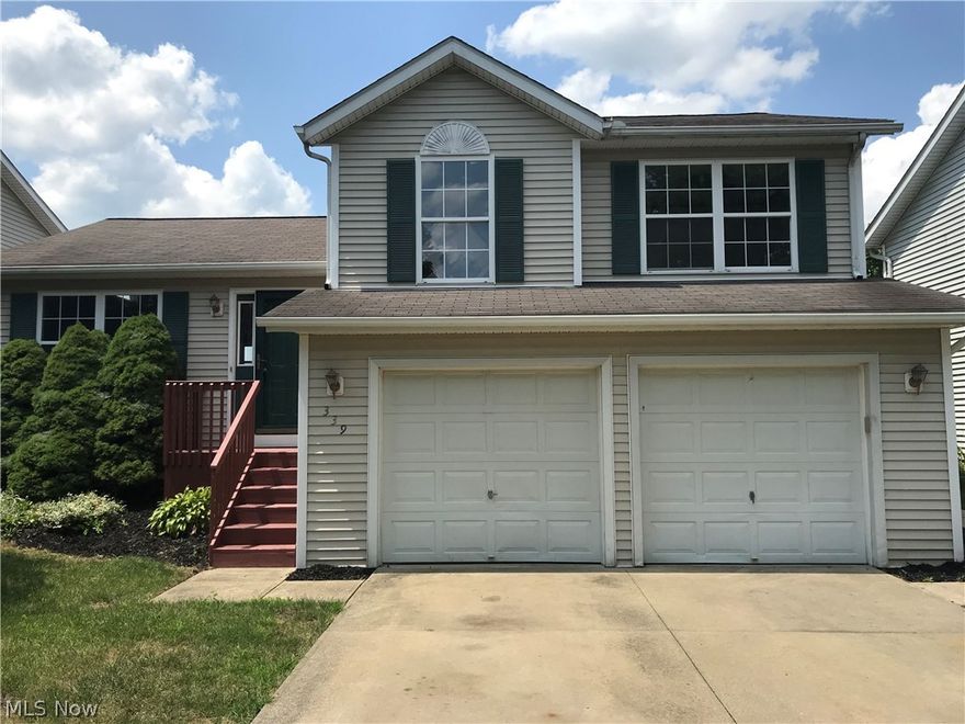 3 bedroom, 2 full bathrooms, Newer Splitlevel in Medina.  You may not want to miss this one.  Brand new carpet throughout. Open floor plan. Freshly Painted.  Kitchen updated with new cabinets, granite countertops and stainless appliances.   Lower level has a huge family room with a fireplace.  2 car attached garage. Basement.  Master bedroom has its own master bath.   Large back yard with a huge deck on the back of the house - patio doors for easy access to enjoy the backyard. Privacy fence.  No outlet street.