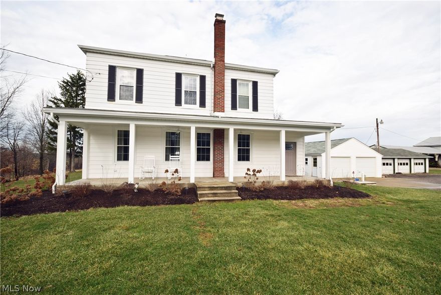 Beautiful 2-story farm house on 5.72 acres with 4 bedrooms and 1 bath. Walk in the stunning living room, family room, and dining room with beautiful hardwood floors. Picturesque front porch. Updates include new roof 2007, waterproof basement 2007, remodeled bathroom in 2007, basement plumbing 2012, water softener 2000, furnace and air 1999, and more! Additional bldgs include: 2 car gar. + a 3 car gar., machinery shed/shop bldg w/another 3 sided machinery shed and the large 2 story bank barn. One of a kind setting with awesome views! This one will not last long. Call to schedule your private tour today!