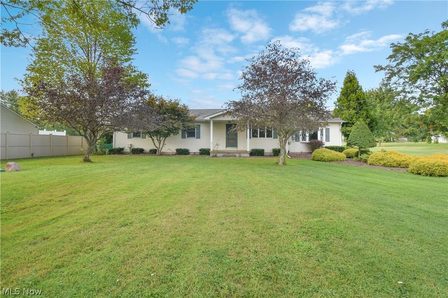 Your search ends here at this meticulously maintained Ranch on almost 2 acres of serene property!  This is the perfect home for hosting family and holiday gatherings!  This home shows true craftsmanship with lots of oak woodwork throughout.  The oversized family room offers a cozy woodburning fireplace for the upcoming chilly nights.  The large eat-in kitchen offers plenty of cabinets and storage for the chef of the family.  The formal living room can also be used as a dining room for holiday gatherings!  The spacious master suite offers a private entrance to the sunroom where the hot tub is located for night time relaxation all year round!  Recent updates include:  2017 - new roof on 2 car garage, updated 150amp electric panel, newly remodeled main bath w/ceramic flooring. 2015 - New Septic System!  Sump pump and well pump are approx. 2-3 yrs. old and refrigerator is approx. 5 yrs.  Extra amenities include an oversized 2 car garage (24x28), an additional 3 bay oversized garage w/ 10 f