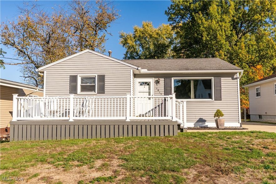 Nestled in a quiet neighborhood and close to everything is this cozy ranch. Perfect for first time homebuyers looking to stop renting, downsizers looking for less maintenance or investors looking for a great rental! This home has a lot to offer including two bedrooms, one full bath, a spacious living room, eat-in kitchen and partially finished basement. The kitchen includes the fridge, a microwave and an electric range, but the gas line is already in place if you would like to switch. The partially finished basement includes a recreation room with a pool table, an upgraded electric panel and the laundry area which is ready for a gas or electric dryer. There are several areas of interest outside also! Enjoy a large composite deck on the front of the home and a covered patio on the back. The sellers are including the SUNSETTER AWNING with the sale! The back yard is fenced in, gated and includes a great shed with a garage door, plenty of electric outlets and it's own sub panel for any project you may have. The security system is already installed and stays with the home. SELLER BONUSES: The sellers are INCLUDING a one year America's Preferred HOME WARRANTY for the buyer and a $2000 CREDIT to the buyer for new flooring. Schedule your showing now!