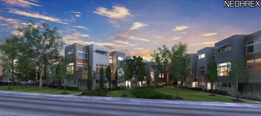 New construction, modern, townhome overlooking the Cleveland Metroparks with 7-year 100% tax abatement. Walking distance to Fairview Hospital–Cleveland Clinic. Features a 1st level two-car attached garage, 2nd level great room with open floorplan, 10ft. ceilings, half bath and kitchen with granite counter tops, stainless steel appliances, bamboo flooring, many windows and a walk-out deck. The 3rd floor bedroom level features a spacious master bedroom and full private glamorous bathroom. There is an additional bedroom (2 for Canyon Home styles), full bath and laundry. The Canyon Home types open to a spectacular full roof top deck. Floorplans may be customized; making each residence unique to fit the lifestyle of the homeowner. The sales price includes high-end standard finishes, appliances and optional upgrades are available (such as gas fireplace). Each resident will have 10 free hours with the design team to guide in the craftsmanship of the resident's dream home. The look is sleek an
