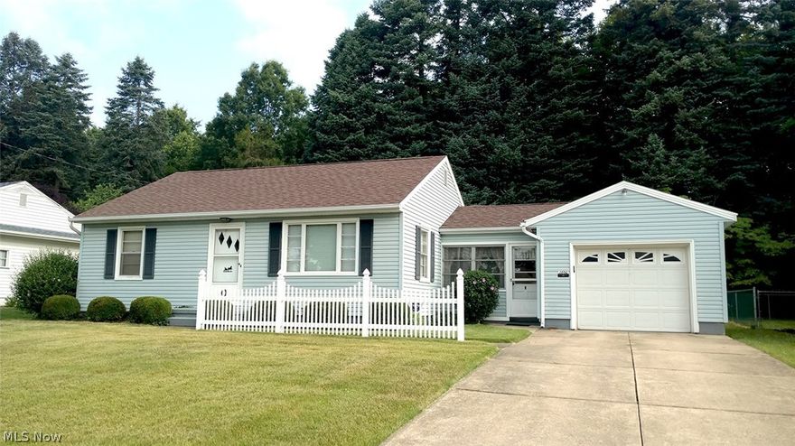 Clean Ranch Home features a nice eat in kitchen, with appliances, ample counter space and cabinets, living room, 2 spacious bedrooms and full bath.  Hardwood floors throughout majority of home under carpet.  Full basement that was waterproofed in 2016, laundry, shower, breaker electric and F/A gas furnace.  Breezeway leads to oversized one car attached garage.  Private backyard.  Updated roof.  Public utilities.  Half year real estate taxes $720.86.  Affordable starter or Investment opportunity in an area of nice homes!  Conveniently located to shopping, dining and highways.