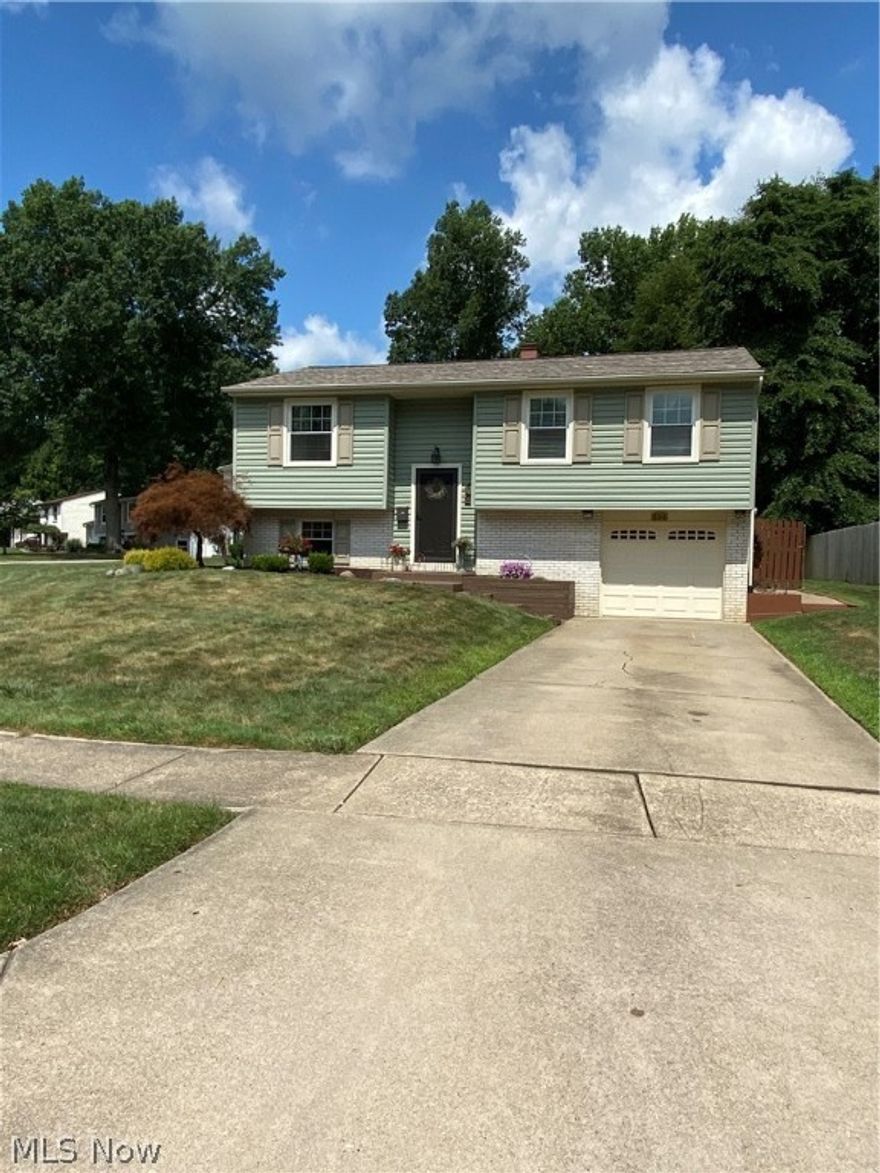 This spotless 3 bedroom home is situated on a corner lot in a desired neighborhood. The remodeled kitchen features beautiful Kraft maid cabinets, granite counter tops, glass back splash & stainless steel appliances. The eat in kitchen has a sliding glass door flowing out to the large covered deck overlooking the spacious fenced in yard with a shed, fire pit & above ground pool with a two tiered deck. Finished basement, 2 full bathrooms all updated.      Furnace/AC 2015    Roof & Windows 2017    Hot Water Tank 2018 & New Carpet 2018     This home has everything you have been looking for!  1 Year HOME WARRANTY INCLUDED.