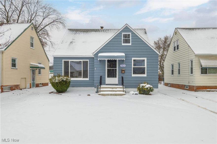 Welcome to this beautifully renovated 3-bedroom Cape Cod located in Brooklyn! From the moment you step inside, you’ll be breathtakingly impressed by the bright, open-concept layout and design. To the right, the spacious kitchen is a true showstopper, featuring stunning quartz countertops, brand-new soft-close white cabinetry accented with stylish black and gold hardware, and new stainless steel microwave and dishwasher. Don’t forget the gorgeous waterfall island with built-in outlets on the sides, adding both convenience and functionality. The living room is filled with natural light from a large picture window, creating a warm and inviting atmosphere.

The main level also offers two generously sized bedrooms and a fully remodeled bathroom showcasing elegant marble tile. Throughout the home, enjoy brand-new high-quality vinyl flooring as well as sleek black interior doors, which tie together the modern black finishes for a cohesive, high-end look. Upstairs, you’ll find a very large third bedroom with ample closet space, along with a charming bonus nook perfect for a reading area or a cozy seating space.

The partially finished basement, which has direct access through the side door, expands your living options with a stylish black fireplace, a fully remodeled full bathroom, and a second kitchen, making it ideal for entertaining, extended living, or guest accommodations. Major updates include a brand-new HVAC system, new electrical, a new hot water tank, and new windows, offering peace of mind and energy efficiency. Outside, enjoy a fenced-in backyard and a well-maintained detached two-car garage. Conveniently located near Ridge Park Square Shopping Plaza, Marquardt Park, and with easy access to I-480, this home combines modern upgrades with an unbeatable location.

This move-in-ready gem won’t last—schedule your private showing today!