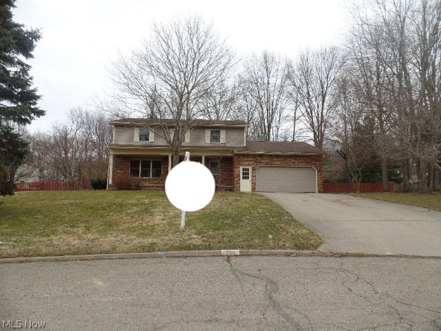 Purchasing As-Is.  Pie-shaped lot, see map.  Large colonial home with 4 Bedrooms, freshly painted first and second floors.  Sit in the kitchen viewing the open family room with a fireplace.  Always have the fireplace inspected before using.  Formal dining room, large living room, foyer has half bath.  Utility room enters into the garage.  As you enter the basement off the kitchen area, you have a Rec-Room on the right.  On the left, room for an office.  Storage behind doors.  The other half of the basement has plenty of storage!  Patio off the family room, which has small gravel on it, makes you feel as though you're on the beach.