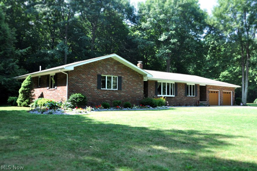 Brilliant Brick Buckeye Ranch – 3 bedroom 2.5 bath spacious single story features an all new oak eat-in kitchen with soft close drawers plus breakfast bar, 16’ x 16’ master bedroom complete with walk-in closet and master bath, dining room, living room, family room, 1st floor laundry and unique lodge-style finished basement that offers a desirable walk-out stairway to the 2+ car attached garage. Large deck, a 16’ x 20’ detached garage, a 14’ x 16’ storage shed, meticulously landscaped and deeded Lake Erie beach privileges...All set at the end of a cul de sac on 2.42 truly park-like acres. Backing up to a forest owned by the Cleveland Museum of Natural history, you’ll be able to enjoy nature strolls without leaving your neighborhood! 95% Trane furnace and A/C. Spic and span throughout, plus most of the appliances stay including the nearly new front loading washer and dryer – a true gem of a home!