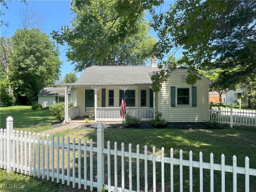 Welcome home to this charming 2-bedroom, updated, move-in-ready Ranch home. This home features LVT floors throughout, a large family room with a fireplace, built-in bookcase and shelves, and a sliding barn door. The eat-in kitchen is equipped with butcher block counters, new sink with an automatic sense faucet, a range/oven, microwave, and a refrigerator. Updates include: New Ceramic double shower, sink, and toilet, new windows in 2021, instant hot water (tankless) and furnace in 2020, New AC in 2025, and all electrical outlets and switches. The property includes a 1.5-car detached garage, covered front porch, rear porch w/ awning, and fenced-in pond. The yard has plastic white fencing throughout on a large lot with lots of room to play. Nestled in a friendly neighborhood, steps to Lake Erie, and close to Parks, Shopping, Freeway, and Restaurants. Contact me today for a private showing!