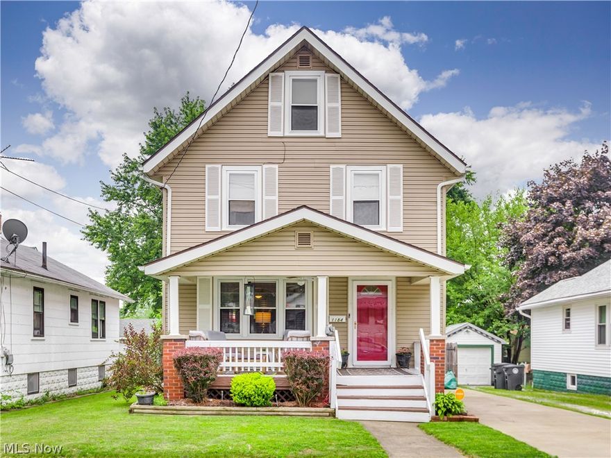 Welcome home to this adorable updated Firestone Park Colonial with 1433 square feet of living space. There is so much room to spread out! Enjoy a glass of lemonade on the lovely covered front porch. Enter the front door into the family room with hardwood floors, gorgeous built-ins and brick faux fireplace. The elegant dining room offers custom built-ins with window seating and doors to back deck. The updated kitchen has breakfast bar, double oven, stainless range and fridge, and custom tile backsplash. First floor laundry and updated half bath. The second floor has three large bedrooms and updated full bath with custom tile walk-in shower and tub. The third floor offers additional space that can be used as 4th bedroom or bonus room. Cool off during the hot summer months in the above ground pool.  The backyard offers a large deck and fully fenced yard with two outbuildings. So many updates in this adorable home. Schedule your private showing today!