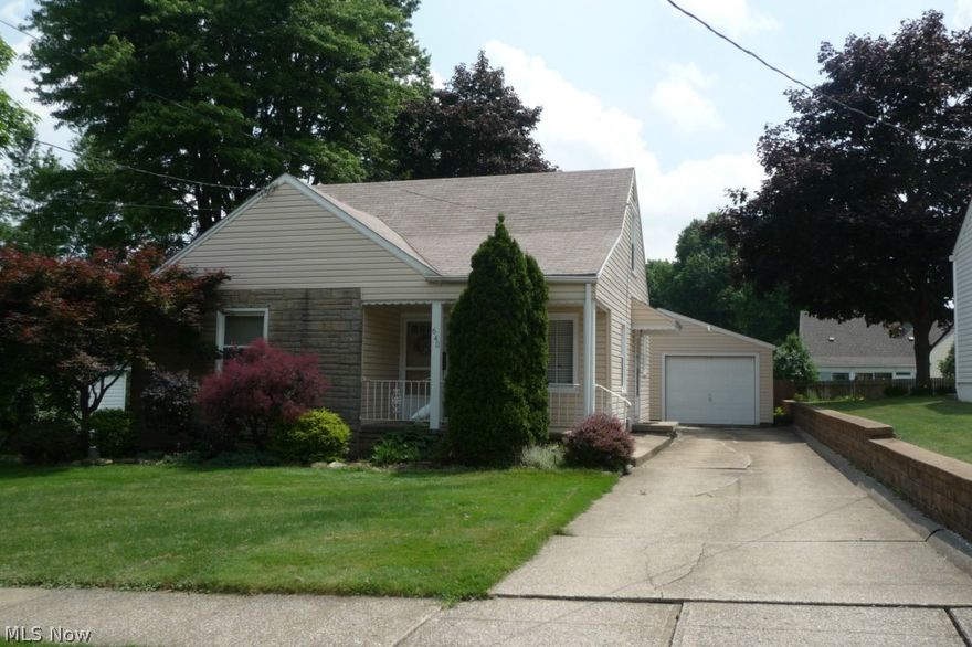 Surprisingly spacious 3 possible, 4 bedroom 1.5 bath Cape Cod in Firestone Park.  1 1/2 car detached garage with opener.  Finished lower level offers a cozy family room.  Private back yard and patio.  Updates include new windows, furnace 2009, roof and siding 2007. Beautification Award 2013